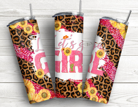 20oz. Skinny Western Let's Go Girls Tumbler PNG Sublimation Design,Cowhide Leopard Tumbler Templates, tumbler PNG Sublimation CaldwellArt 