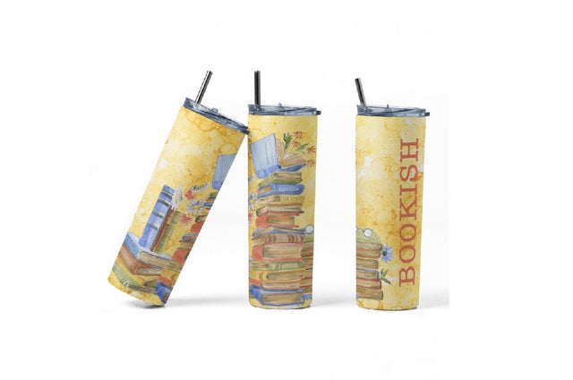 20oz sublimation/waterslide skiing and taper tumbler wrap - book lovers Sublimation Sharia Morton Designs 