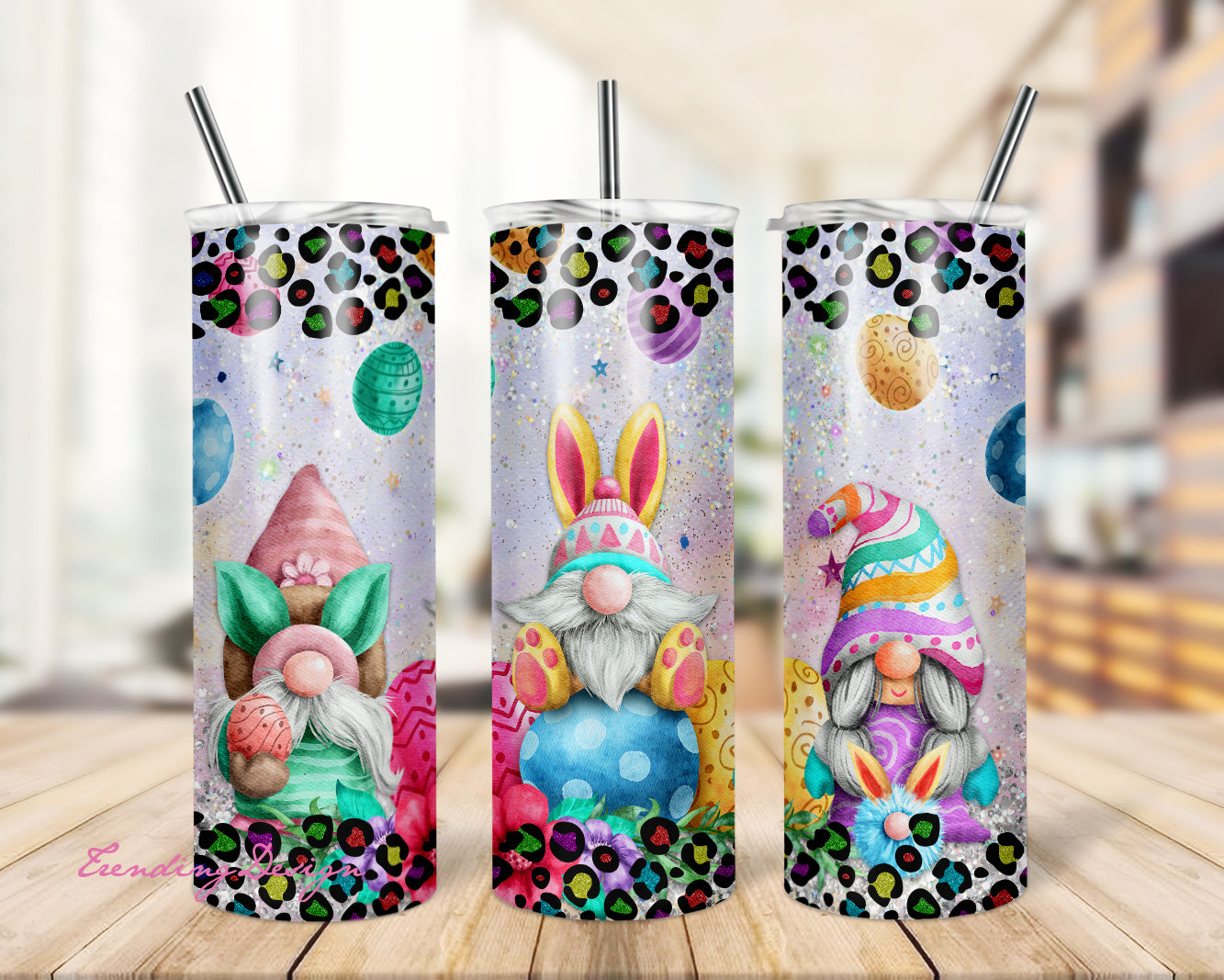 Easter Bunny 20oz Skinny Tumbler Sublimation Design, Easter