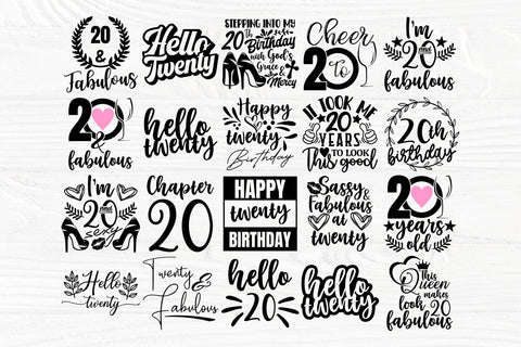 20th Birthday SVG, Happy Birthday Svg, Birthday Girl Svg SVG TonisArtStudio 