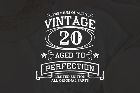 20th Birthday SVG, Vintage Birthday, limited edition svg, funny birthday SVG, Original Parts, Cut File, Instant Download SVG Fauz 