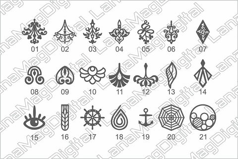 21 earrings svg Earrings template Earrings bundle svg SVG LanaMagDigital 