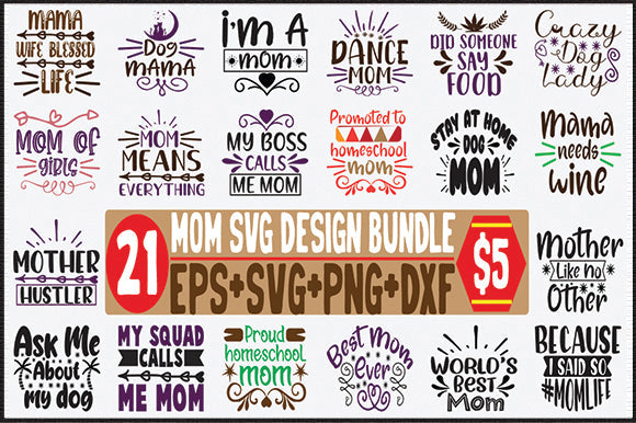 21 Mom Bundle SVG SVG thesvgfactory 
