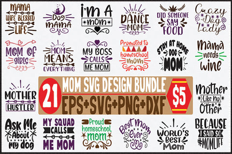 21 Mom Bundle SVG SVG thesvgfactory 