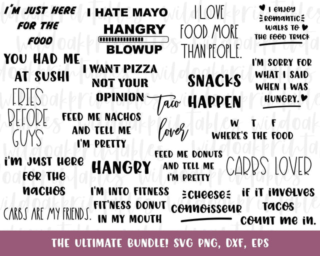 21 sarcastic svg bundle, funny svg food quotes, funny food sarcastic svg sayings, food svg bundles, funny food bundles, funny food jokes svg SVG WildOakSVG 
