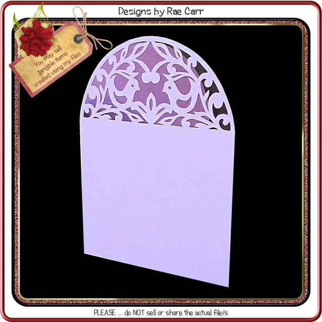 211 Arched Cut Out Card with Birds SVG Designs by Rae 