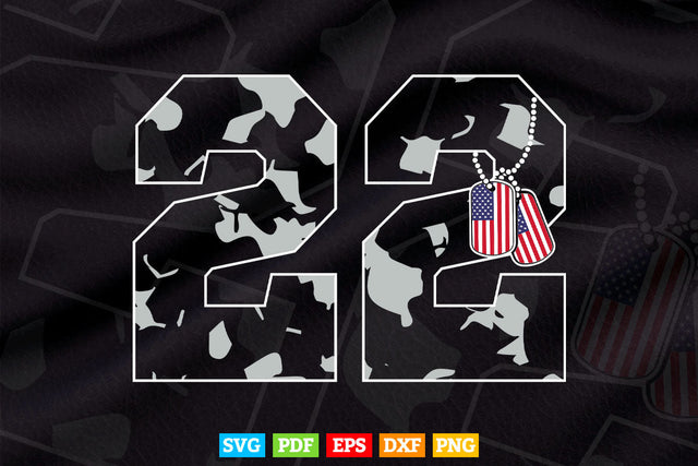 22 A Day Soldier Veteran PTSD Awareness Svg Cut Files SVG DesignDestine 