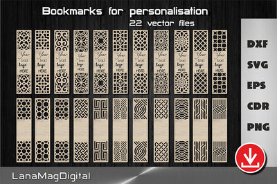 22 Bookmark svg templates for personalisation Gift for Teacher SVG LanaMagDigital 