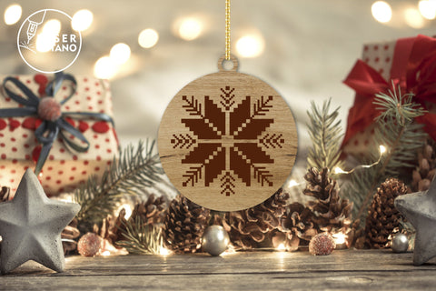 22 CHRISTMAS FOLK ORNAMENTS Laser Cut Files Bundle, Multilayer Laser Cut Files, Mandala, Round Sign SVG, 3D Designs, Mini Design Bundles SVG LaserCutano 