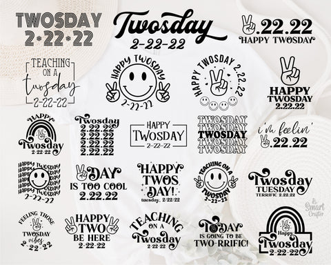 22 Happy Twosday Bundle, Tuesday 2-22-22 svg, Twosday Tuesday February 22nd 2022 svg, February 22 2022 svg, Twosday Gift, Twosday 2-22-22 SVG Fauz 