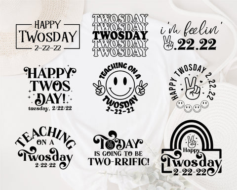 22 Happy Twosday Bundle, Tuesday 2-22-22 svg, Twosday Tuesday February 22nd 2022 svg, February 22 2022 svg, Twosday Gift, Twosday 2-22-22 SVG Fauz 