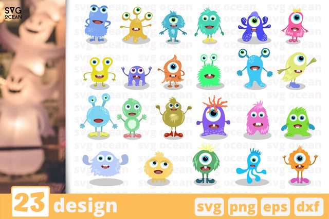 23 Cute monsters designs cricut svg SVG SvgOcean 