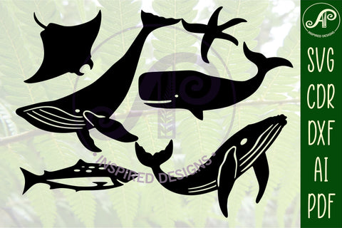 23 Sealife cut out designs, laser cut file, shapes. SVG SVG APInspireddesigns 