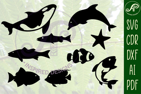 23 Sealife cut out designs, laser cut file, shapes. SVG SVG APInspireddesigns 