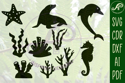 23 Sealife cut out designs, laser cut file, shapes. SVG SVG APInspireddesigns 