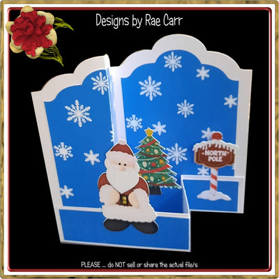 2303 Christmas Santa Z Fold Card *Multiple Machine Formats & PNG* SVG Designs by Rae 