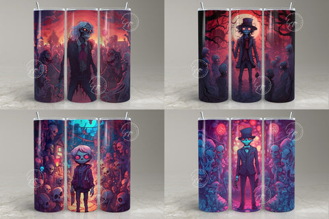 24 Halloween Designs Bundle, 20 oz Skinny Tumbler, Seamless Sublimation Design, Straight Tumbler Wrap PNG, Spooky, Creepy, Digital Download Sublimation Syre Digital Creations 