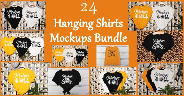 24 Mock Ups, Hanging Shirts Photo Mockup,Clothing Bundle, Mockup for Women, Bella Canvas Tshirts Bundle, Outfit, Mock Ups Bundle, Jpg Files Mock Up Photo ArtStudio 