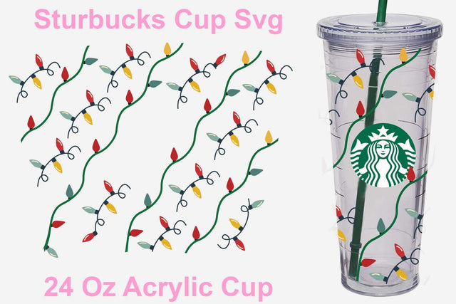 24 Oz Christmas light starbucks svg, Christmas light svg, Funny Christmas tumbler svg, Drink warp svg, Cut files SVG Isabella Machell 