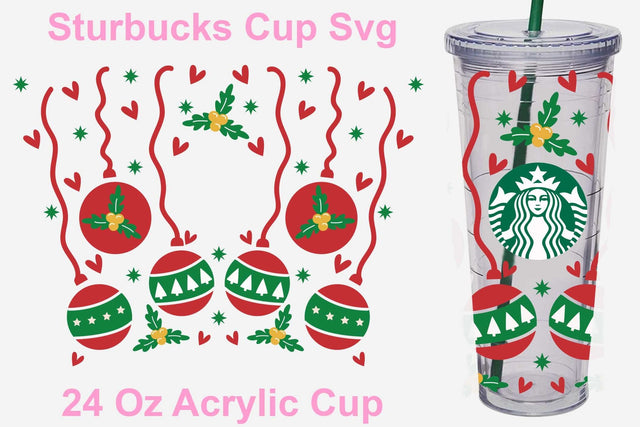 24 Oz Christmas round ball light Starbucks svg, Christmas light svg, Funny Christmas tumbler svg, Drink warp svg, Cut files SVG Isabella Machell 