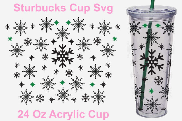 24 Oz Christmas Snow Starbucks svg, Christmas snow svg, Funny Christmas tumbler svg, Drink warp svg, Cut files SVG Isabella Machell 
