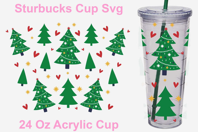 24 Oz Christmas Tree Starbucks svg, Christmas Tree svg, Funny Christmas tumbler svg, Drink warp svg, Cut files SVG Isabella Machell 