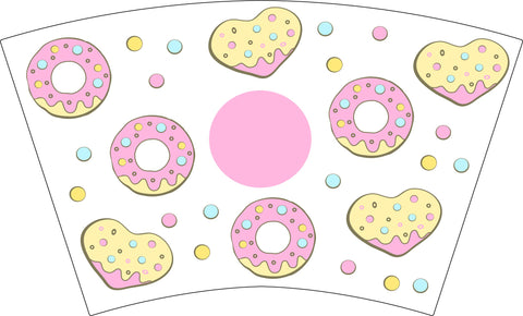 24 OZ Cold Cup Donut Tumbler. Valentine Donut Full Wrap SVG SVG Olga Terlyanskaya 
