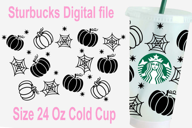 24 oz cold cup web pumpkin svg, Halloween Starbucks svg, drinkware svg SVG Isabella Machell 