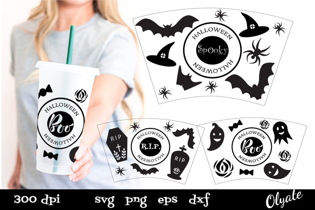 24 OZ Cold Cup Wrap SVG. Halloween 24 OZ Cup. 24 OZ Tumbler SVG Olga Terlyanskaya 