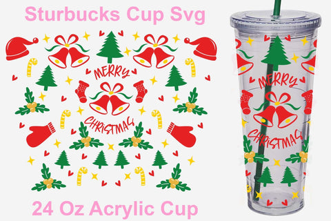 24 Oz Merry Christmas Starbucks svg, Merry Christmas svg, Christmas bell svg, Santa svg, Funny Christmas tumbler svg, Drink warp svg, Cut files SVG Isabella Machell 
