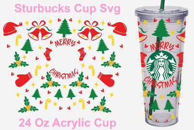 24 Oz Merry Christmas Starbucks svg, Merry Christmas svg, Christmas bell svg, Santa svg, Funny Christmas tumbler svg, Drink warp svg, Cut files SVG Isabella Machell 