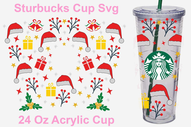 24 Oz Santa hat Starbucks svg, Merry Christmas svg, Christmas Santa svg, Santa svg, Funny Christmas tumbler svg, Drink warp svg, Cut files SVG Isabella Machell 
