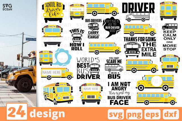 24 School bus designs cricut svg SVG SvgOcean 