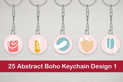 25 Abstract Boho Keychain Designs 1 SVG Dm Letter Studio 