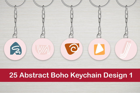 25 Abstract Boho Keychain Designs 1 SVG Dm Letter Studio 