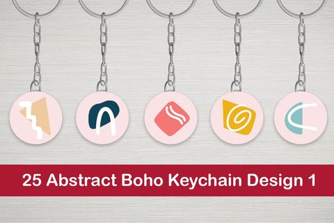 25 Abstract Boho Keychain Designs 1 SVG Dm Letter Studio 