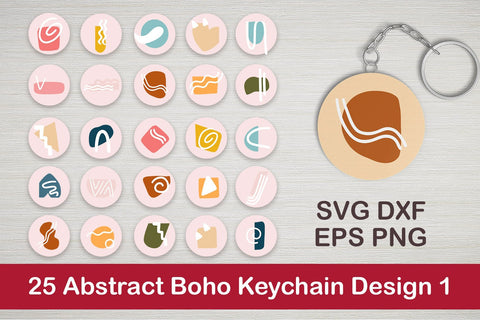 25 Abstract Boho Keychain Designs 1 SVG Dm Letter Studio 