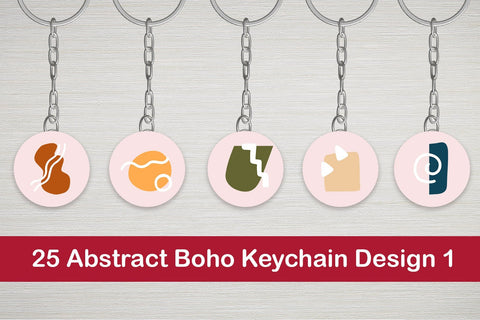 25 Abstract Boho Keychain Designs 1 SVG Dm Letter Studio 