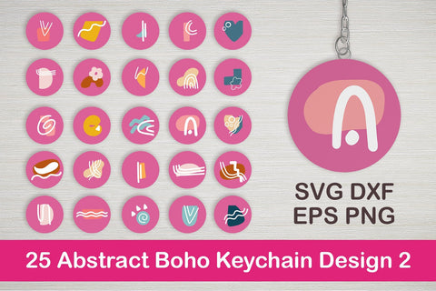25 Abstract Boho Keychain Designs 2 SVG Dm Letter Studio 