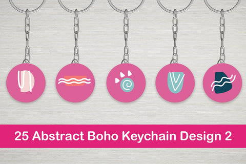 25 Abstract Boho Keychain Designs 2 SVG Dm Letter Studio 