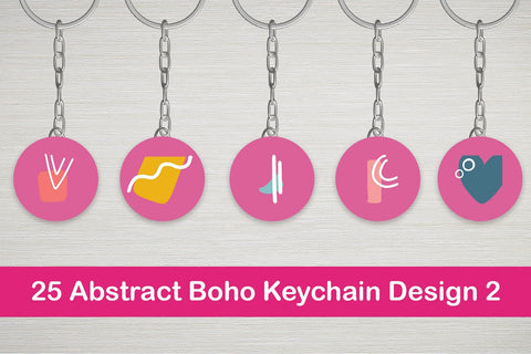 25 Abstract Boho Keychain Designs 2 SVG Dm Letter Studio 