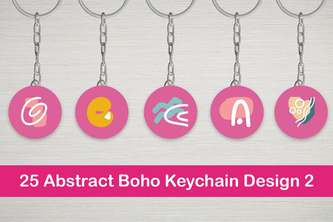 25 Abstract Boho Keychain Designs 2 SVG Dm Letter Studio 