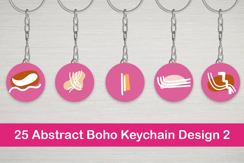 25 Abstract Boho Keychain Designs 2 SVG Dm Letter Studio 