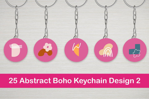 25 Abstract Boho Keychain Designs 2 SVG Dm Letter Studio 