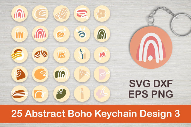25 Abstract Boho Keychain Designs 3 SVG Dm Letter Studio 