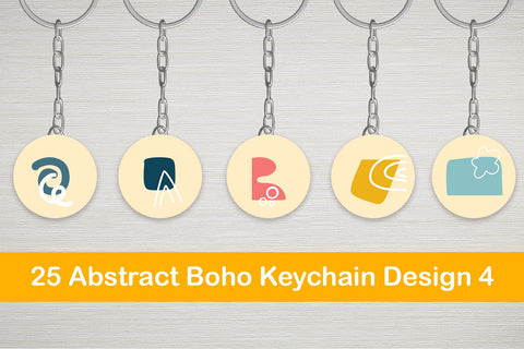 25 Abstract Boho Keychain Designs 4 SVG Dm Letter Studio 