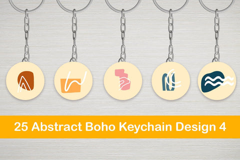 25 Abstract Boho Keychain Designs 4 SVG Dm Letter Studio 