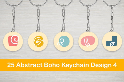 25 Abstract Boho Keychain Designs 4 SVG Dm Letter Studio 
