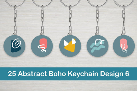 25 Abstract Boho Keychain Designs 6 SVG Dm Letter Studio 