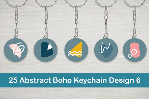 25 Abstract Boho Keychain Designs 6 SVG Dm Letter Studio 